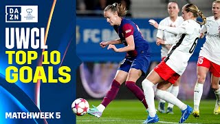 DAZNs Top 10 Goals From Matchday 5 Of The 202324 UEFA Womens Champions League [upl. by Clementina]