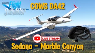 4K LIVESTREAM  Sedona to Marble Canyon in the Cows DA42  MSFS2020 VR  SayIntensionsAI [upl. by Lynde]