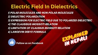 Clausius mossoti relation  Langevin Debye Formula  Electric field due to polarized dielectric [upl. by Hance]