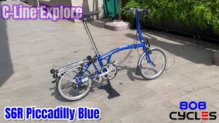 Brompton CLine Explore LowHandlebar With Rack S6R Piccadilly Blue [upl. by Asirap]