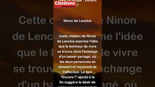 Ninon de Lenclos  Le bonheur de vivre Cest un baiser donné et rendu Avec ce mot perdu d shorts [upl. by Anai]