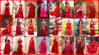 🔴 Red colour sharara gharara  🔥Trendy Sharara Gharara Design  Party Wear Red Colour Sharara Suit [upl. by Bores552]