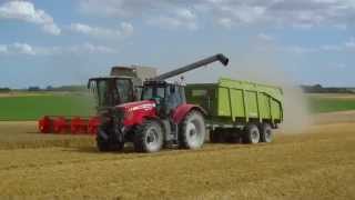 Moisson orge de ptps 2014CLASS LEXION 650 et MF 6497 [upl. by Iadam590]