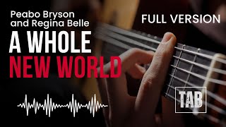 A Whole New World  Peabo Bryson and Regina Belle  Super Easy Fingerstyle Guitar Tutorial TAB [upl. by Sari178]