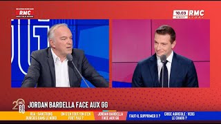 Jordan Bardella sur RMC  « Ce gouvernement prend la route de la censure » [upl. by Everrs]