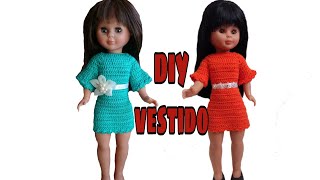 DIY VESTIDO CON MANGAS A CROCHET PARA MUÑECA PRIMERA PARTE [upl. by Nanoc]