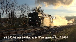 01 05098 Mit Sonderzug In Wernigerode 31102024 4K [upl. by Royo712]