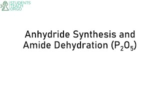 Organic Chemistry 2 Anhydride Synthesis P2O5 [upl. by Itaws753]