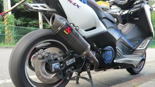 YAMAHA Tmax 530 【Akrapovic Exhaust Full System NO DB KIIER】 [upl. by Adyaj]