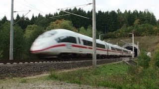 ICE Schnellfahrstrecke SFS NBS am Tunnel Wahnscheid und HimmelbergZug trainfart train [upl. by Vallonia]