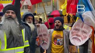 Khalistan Separatists Mob Modi’s Effigy Desecrate Indian Flags Demand Closure of Indian Consulates [upl. by Lasky]