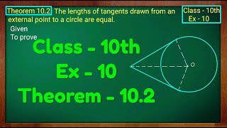 Class  10 Ex  10 Theorem 102 Maths Cirlces NCERT CBSE [upl. by Savill]