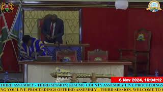 KISUMU COUNTY ASSEMBLY LIVE PROCEEDINGS OF WEDNESDAY 6TH NOVEMBER 2024 AT 230 PM [upl. by Yraillih]