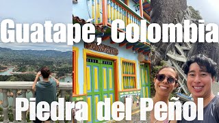 Hiking up El Peñol in the colorful town of Guatapé Colombia A vibrant day trip from Medellín [upl. by Saleme]