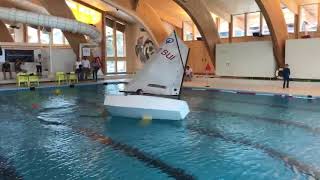 Optimist sailing on Gstaad indoor pool [upl. by Eillas]