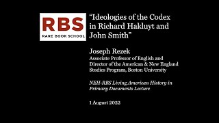 Ideologies of the Codex in Richard Hakluyt and John Smith [upl. by Missie120]