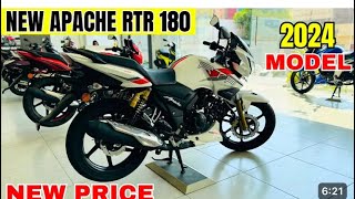 Ye Hai 2024 TVS Apache RTR 180 2v New ModelReviewOn Road Price  Features King In180cc Segment [upl. by Kohn]