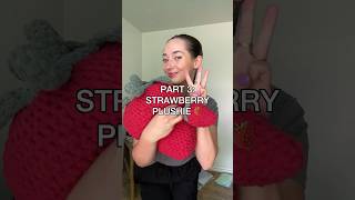 CROCHET WITH ME Strawberry Plushie Part 3 crochetforbeginners crochet crochetplushie [upl. by Ihn]