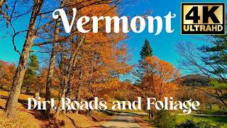 Vermont  2 Hours of Driving Dirt Roads in Fall Back Roads and Foliage in 4k [upl. by Netsuj529]