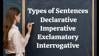 Types of Sentences  Declarative Imperative Interrogative and Exclamatory with examples [upl. by Klute]