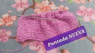 Puntada No1 😊🤗 Dos agujas ✔️ Cuello TEJIDO FACIL 💝 [upl. by Dyal]