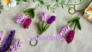 Crochet Lavender Keychain 💜  Step by Step Tutorial Lavender Keychain Beginnerfriendly 💜 [upl. by Nelleh]