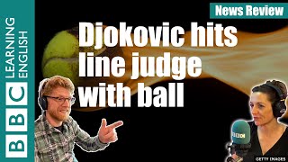 Djokovic hits line judge with ball BBC News Review [upl. by Nihi]