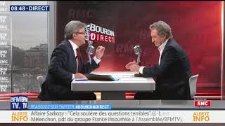 JeanLuc Mélenchon en forme olympique chez JeanJacques Bourdin ce matin [upl. by Egduj]