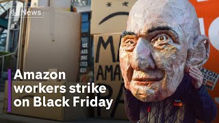 Hundreds of Amazon workers hold Black Friday strike [upl. by Sedicla400]