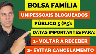 BOLSA FAMÍLIA  UNIPESSOAIS BLOQUEADOS DATAS PARA VOLTAR A RECEBER E EVITAR CANCELAMENTO [upl. by Neelhtakyram326]