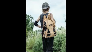 Canvas backpack suitable for outdoor hiking and camping leather shorts backpack bag canvasbag [upl. by Zumwalt]