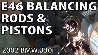 BMW E46 Balancing Connecting Rods And Pistons DIY m54rebuild 20 [upl. by Elvah]