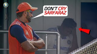 Rohit Sharma came to Sarfaraz Khan who was crying after being run out by selfish Ravindra Jadeja [upl. by Drofxer]