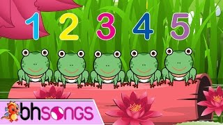 Five Little Speckled Frogs  Nursery Rhymes  Kids Songs Lyrics 4K Music Video [upl. by Ahsinrat]