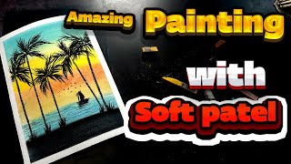 Easy and Simple soft pastel Landscape Painting for Beginners Step by step Tutorial [upl. by Azal83]