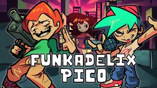 Friday Night Funkin  Playable Pico Funkadelix Remix Pico with LyricsFunkadelix Mod [upl. by Yllim639]