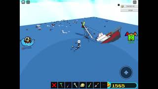 jaws death scene in build a boat roblox raw video [upl. by Ynnelg]