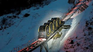 The worlds steepest funicular railway opens in Switzerland [upl. by Alue]