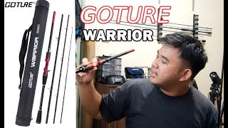 GOTURE WARRIOR Travel 4pc FISHING ROD 8 6 Feet ML 4pc Travel Rod UNBOXING English [upl. by Bandeen]