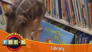 Library  Virtual Field Trip  KidVision PreK [upl. by Einafit]