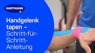 Handgelenk tapen Anwendung DermaPlast® ACTIVE Kinesiologisches Tape [upl. by Fritzsche]