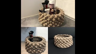 Tuto panier sac a main point popcorn au crochet [upl. by Ahtenek37]