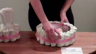 How to make a Nappy Cake  two minute tutorial with printable instruction sheet [upl. by Sej156]