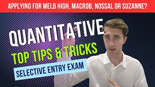 Selective School Exam Tips and Tricks  QUANTITATIVE REASONING [upl. by Sylado924]