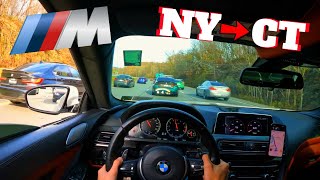 Cutting up in a CRAZY rally from NY to CT  POV Drive in BMW M6 [upl. by Enoed]