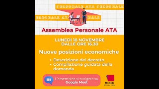 Assemblea Nuove Posizioni Economiche ATA  18 novembre [upl. by Etnoek]