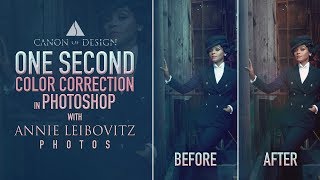 Color Correction in Photoshop with Annie Leibovitz Photos Quick Tip 2017 [upl. by Avek]