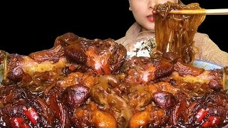 Mukbang Asmr Eating elbow stewed with rice and noodle [upl. by Rothstein]