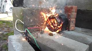 compressor stator shorting outarcing and catches fire [upl. by Merry]