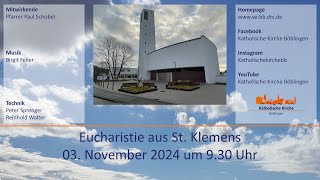 Eucharistiefeier aus St Klemens am 03112024 [upl. by Patience]